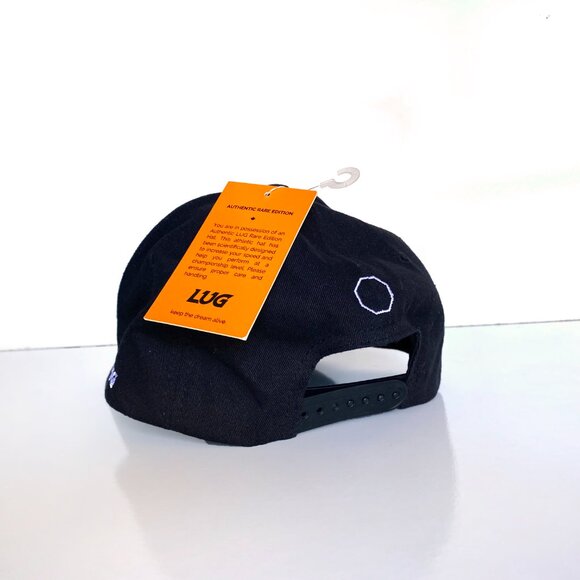 LUG Black Embroidered Baseball Cap Adjustable Hat Unisex Logo Strapback - Picture 2 of 5